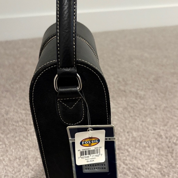 Fossil Black Leather Wine Carrier - Picture 3 of 7
